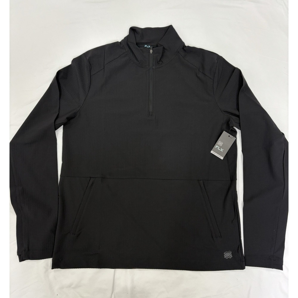 FLX Active Outdoor Men's Large Black Quarter Zip Pullover NWT